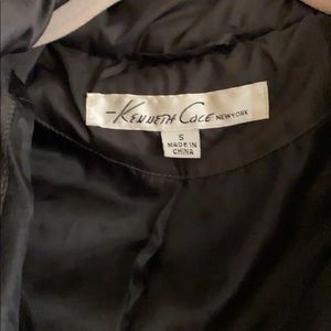 Kenneth Cole faux fur hooded puffer black jacket